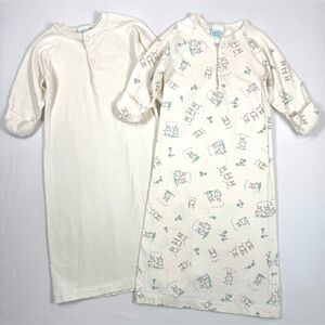 VINTAGE LITTLE WONDERS Unisex Newborn Gown Set Made In USA Bunny Cottagecore 80s